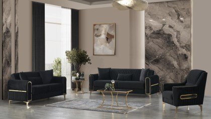 Melody_Sofa_Black_3Pc5